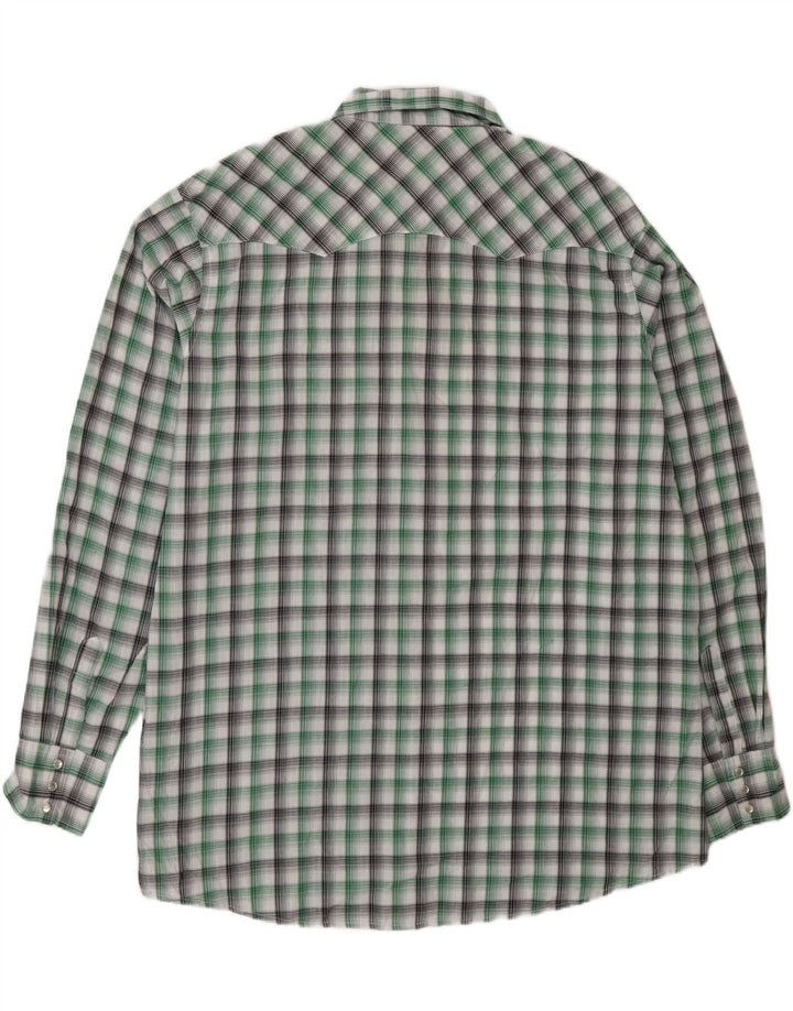Cămașă înaltă pentru bărbați Wrangler 2XL, bumbac verde check