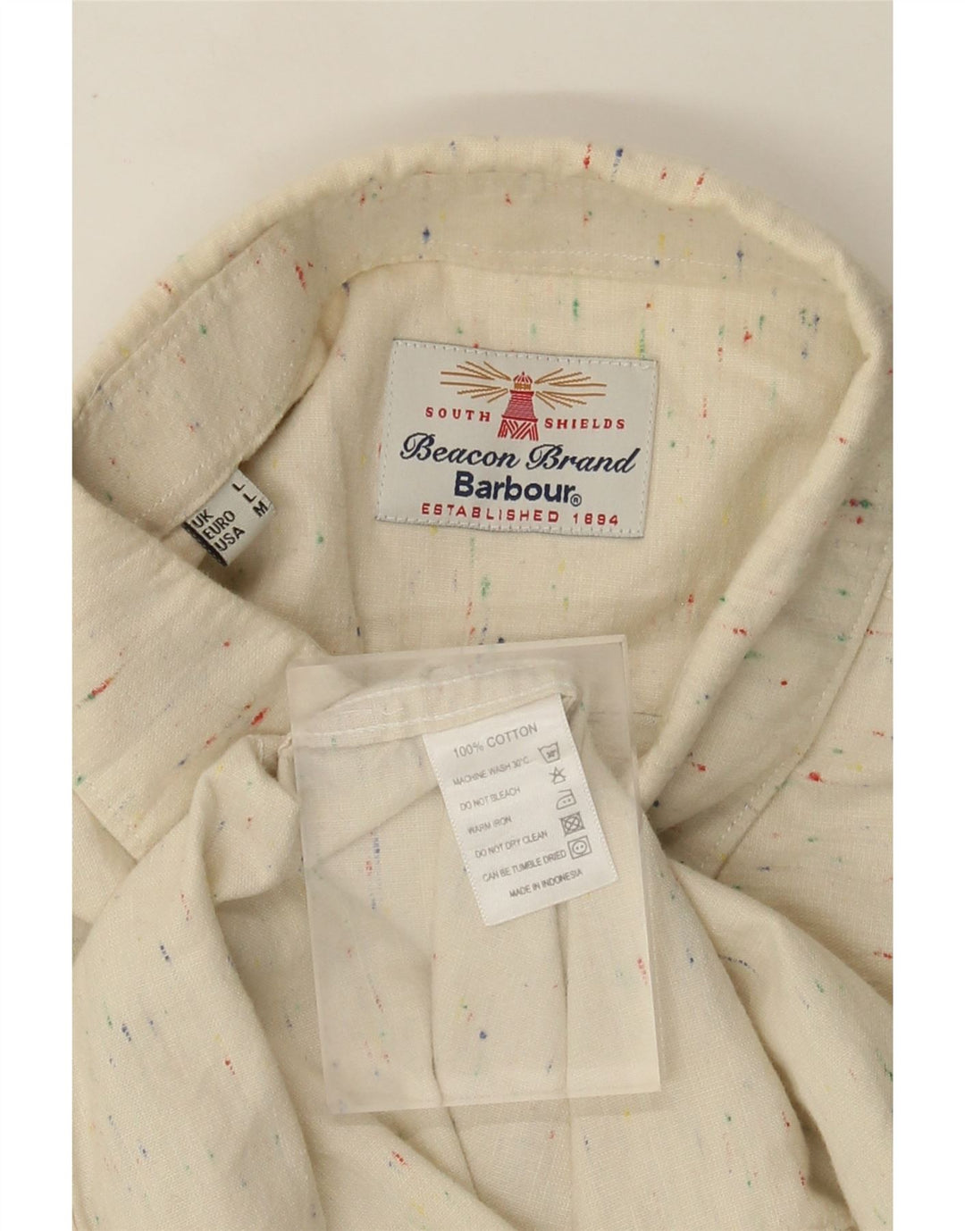 Cămașă Barbour pentru bărbați, mare, bej, cu pete