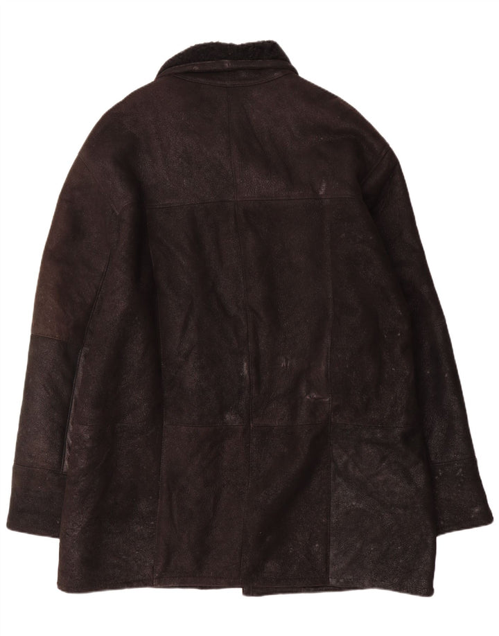 Paolo Negrato Jachetă din shearling pentru bărbați IT 52 XL din piele neagră