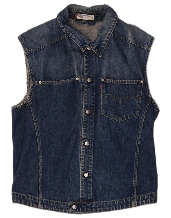 Gilet de blugi pentru bărbați Levi's UK 40, mare, albastru, bumbac