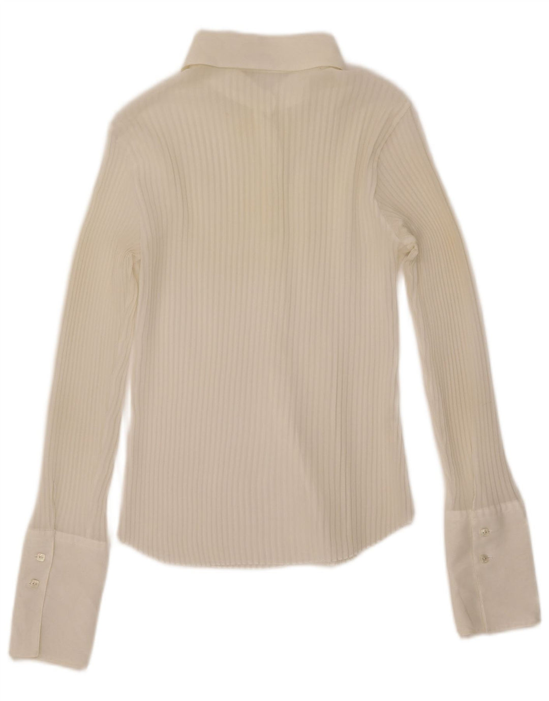 Cămașă supradimensionată Benetton pentru femei, UK 6 XS, poliester alb