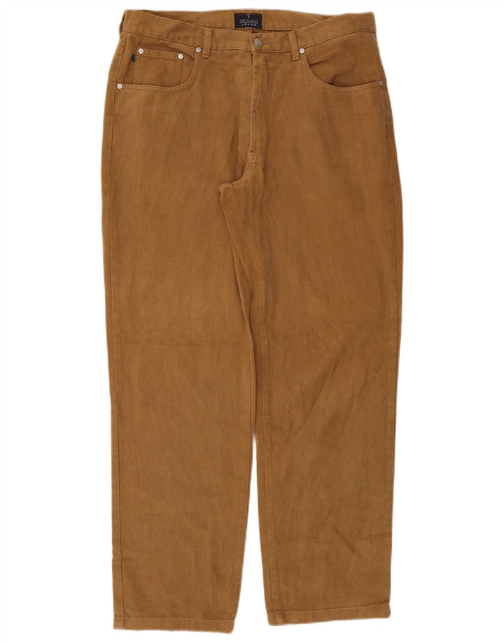 TRUSSARDI Mens Straight Jeans W34 L31 Brown