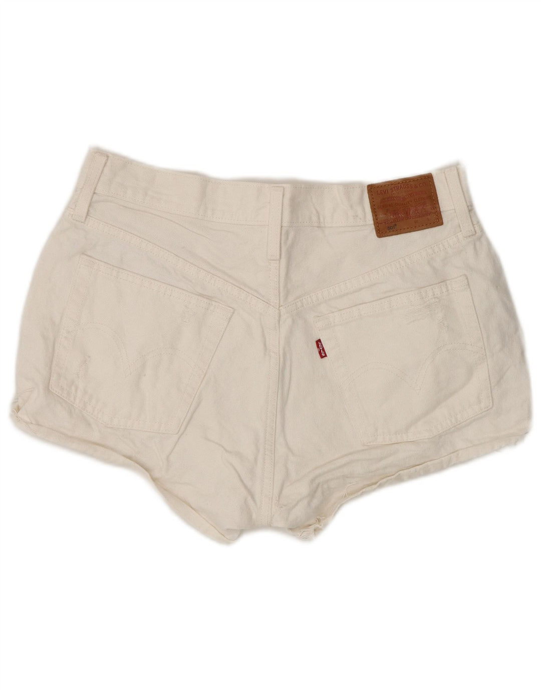 Pantaloni scurți Levi's 501, cu talie înaltă, din denim învechit, W30, alb mediu