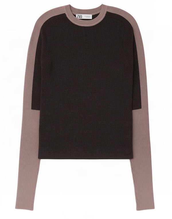 Bluză Crop Top pentru femei Zara UK 12 Gri mediu, viscoză, bloc de culoare
