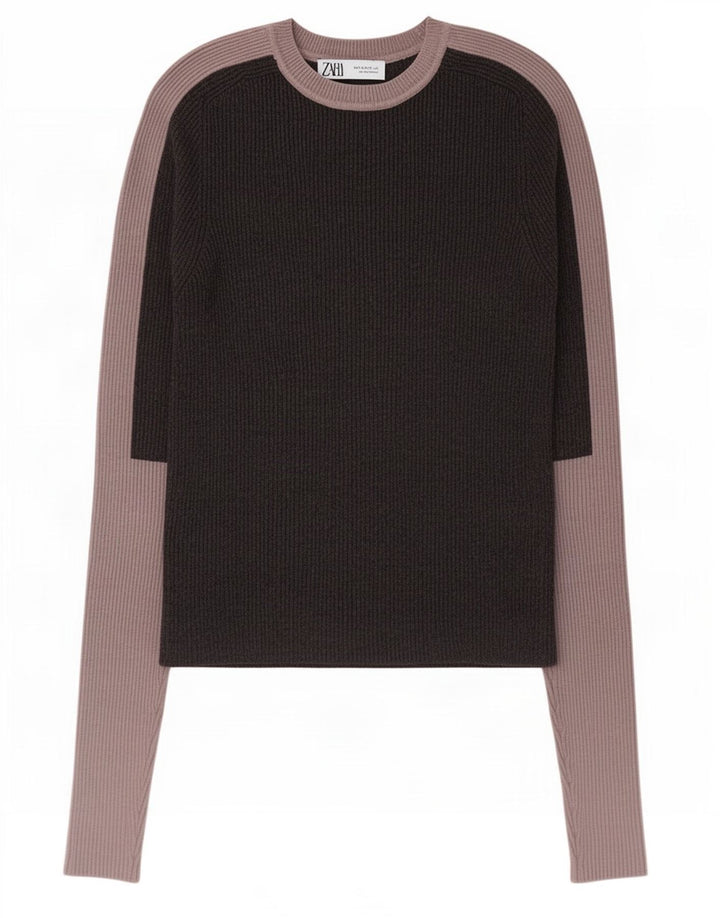 Bluză Crop Top pentru femei Zara UK 12 Gri mediu, viscoză, bloc de culoare
