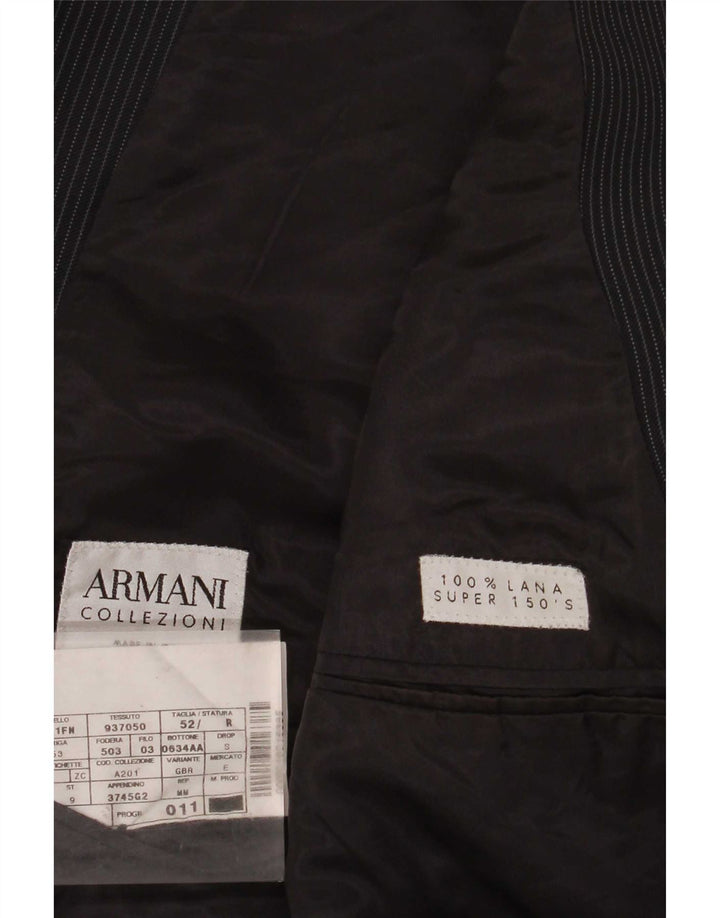 Jachetă pentru bărbați Armani Collezioni cu 2 nasturi IT 52 Lână mare cu dungi gri