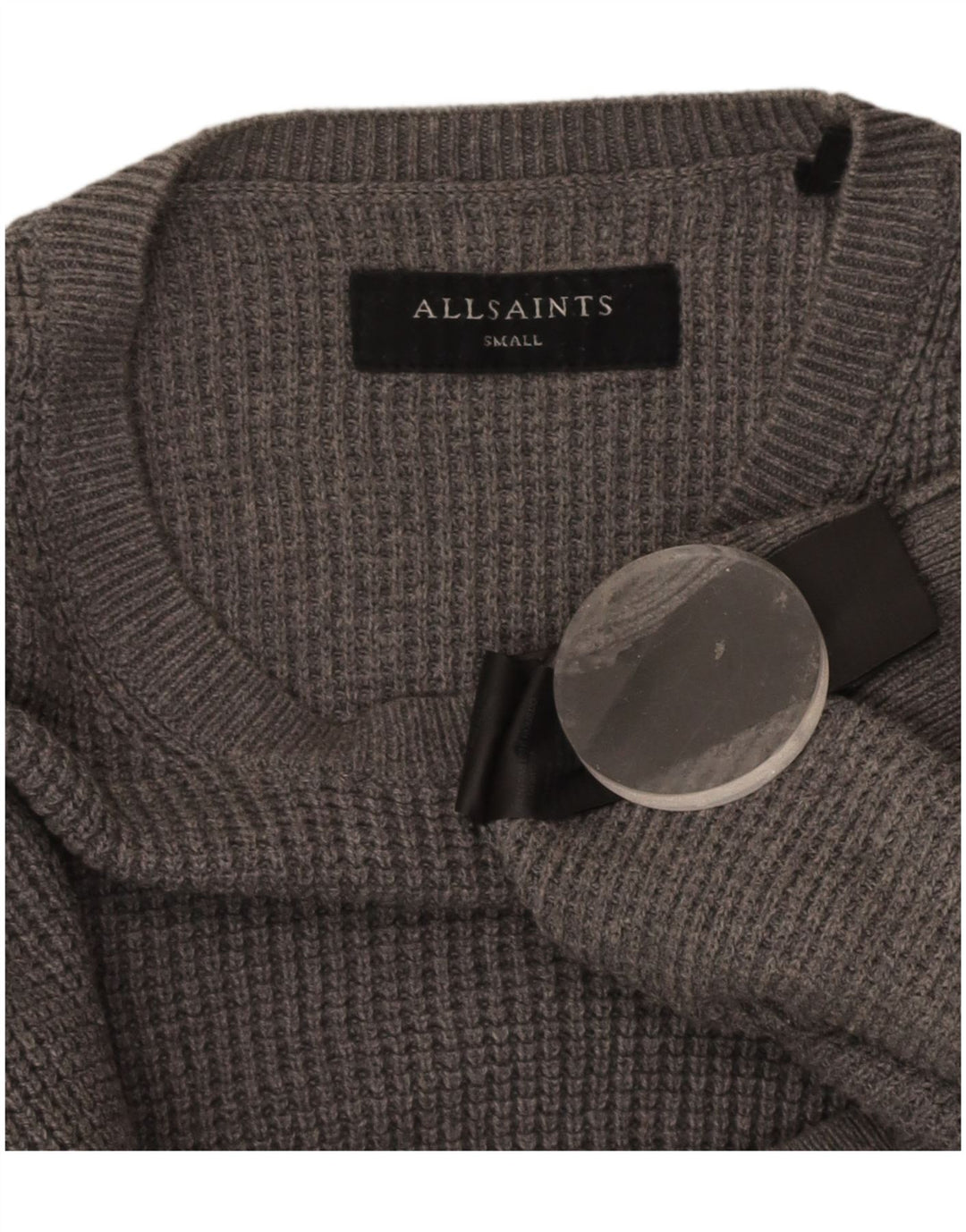 ALL SAINTS Mens Crew Neck Jumper Sweater Small Grey Cotton