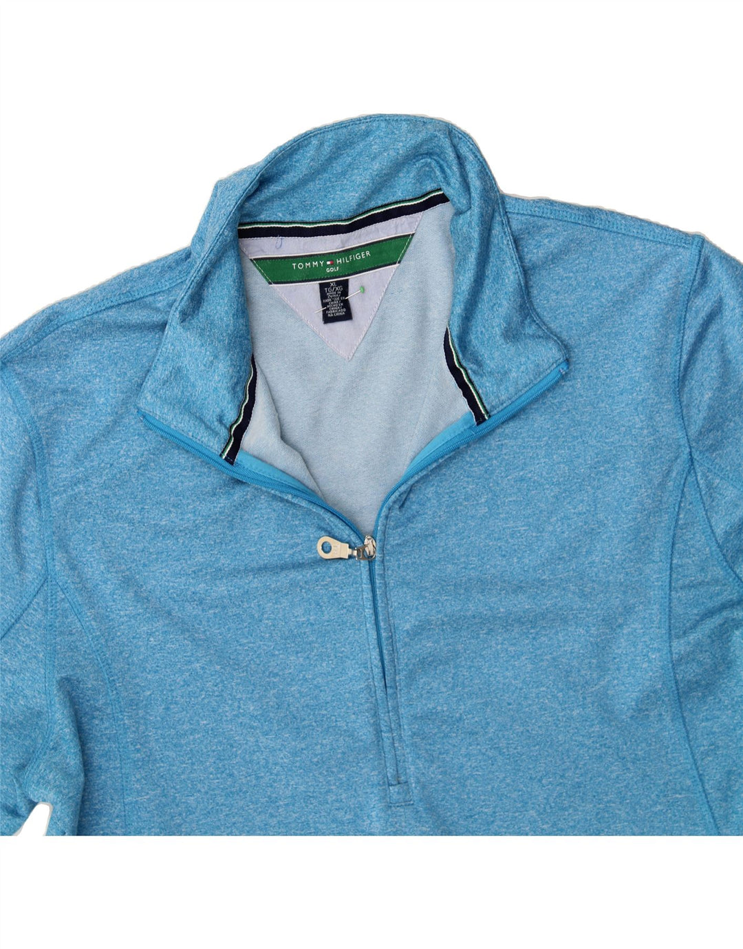 TOMMY HILFIGER Womens Golf Zip Neck Pullover Tracksuit Top UK 18 XL Blue Vintage Tommy Hilfiger and Second-Hand Tommy Hilfiger from Messina Hembry 