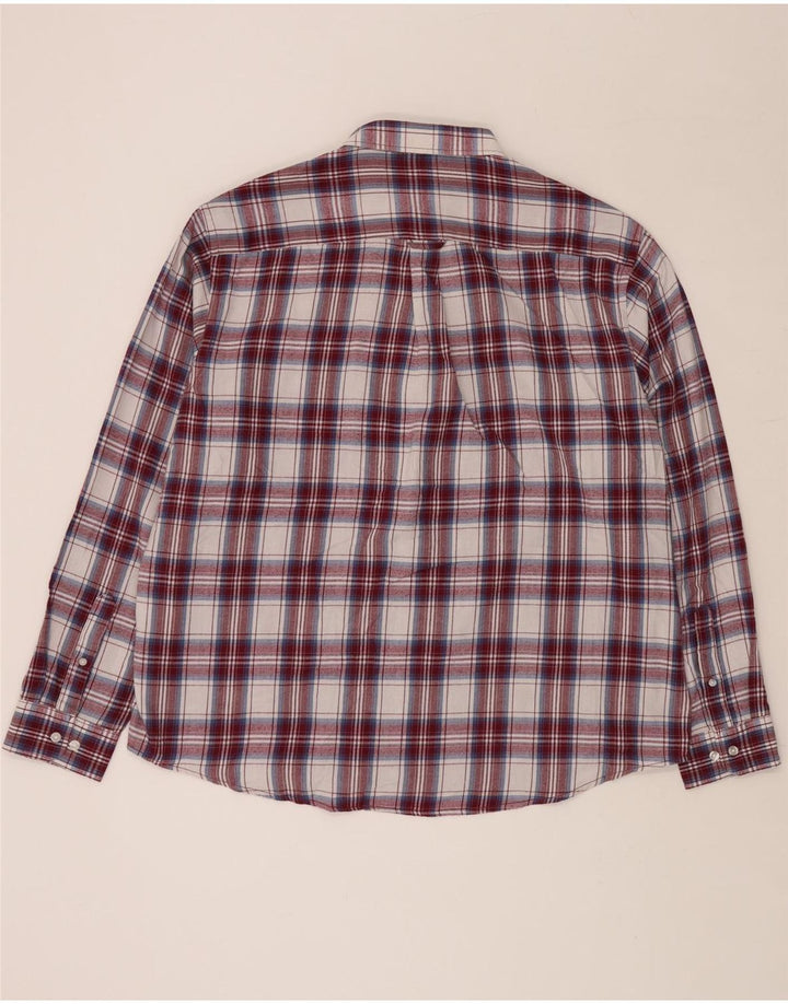 Cămașă de flanel pentru bărbați JAMES PRINGLE 2XL din poliester cu carouri burgundă
