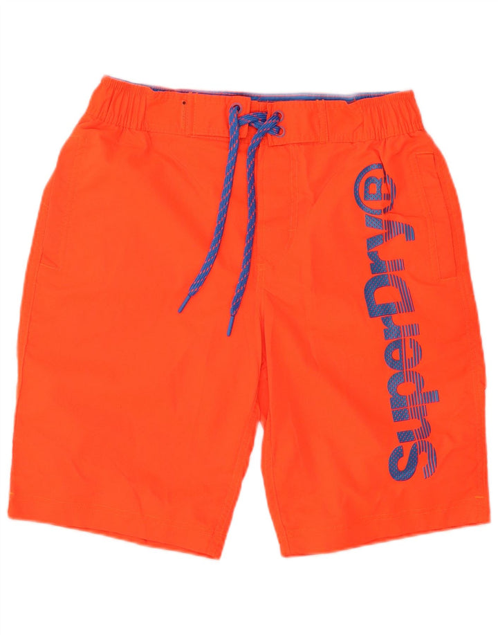 Pantaloni scurți de înot grafic pentru bărbați SUPERDRY Poliester portocaliu mic