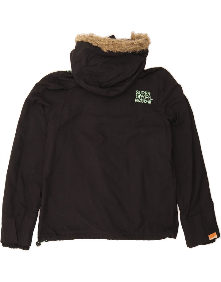 SUPERDRY Womens The Windcheater Windbreaker Jacket UK 16 Large Black Vintage Superdry and Second-Hand Superdry from Messina Hembry 