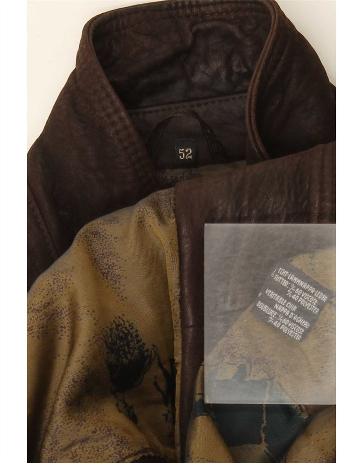 Geaca de piele vintage pentru barbati IT 52 XL maro