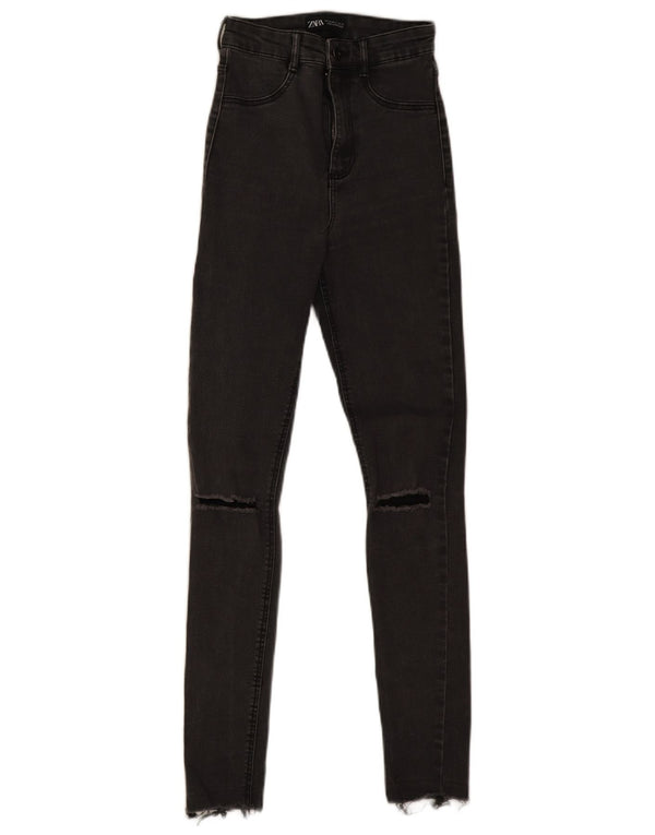 Blugi skinny distressed pentru femei Zara EU 32 2XS W22 L27 gri