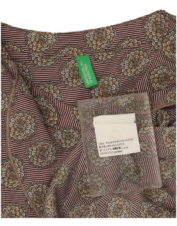 Bluză Benetton pentru femei cu volane în față UK 14 Medium Gri Floral