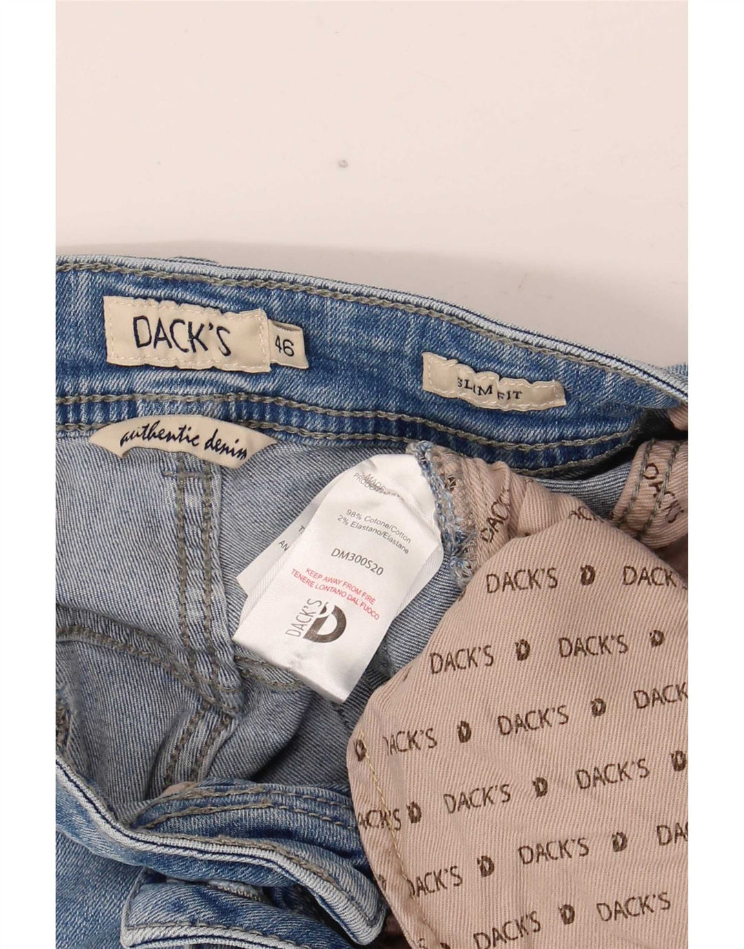 Blugi subțiri pentru bărbați Dack's IT 46 Small W30 L30 Bumbac albastru
