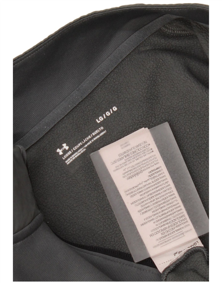 Pulover pentru bărbați Under Armour, cu fermoar și gât, poliester mare, gri