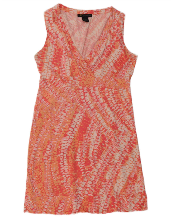 CALVIN KLEIN JEANS Rochie teacă pentru femei UK 14 Medium Red Geometric