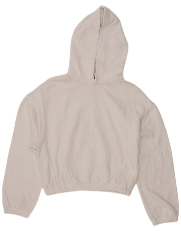 Pulover pentru femeie Zara Crop Hoodie UK 14 Medium White Bumbac