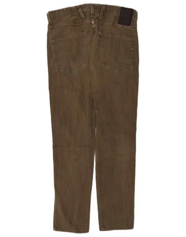 Replay Mens Anbass Slim Jeans W30 L28 Khaki Cotton