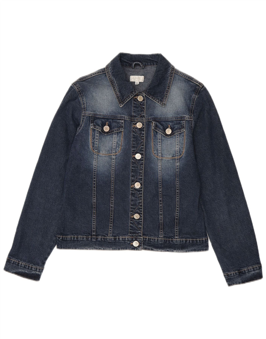 Jachetă de blugi vintage pentru femei UK 10 Small Blue Bumbac