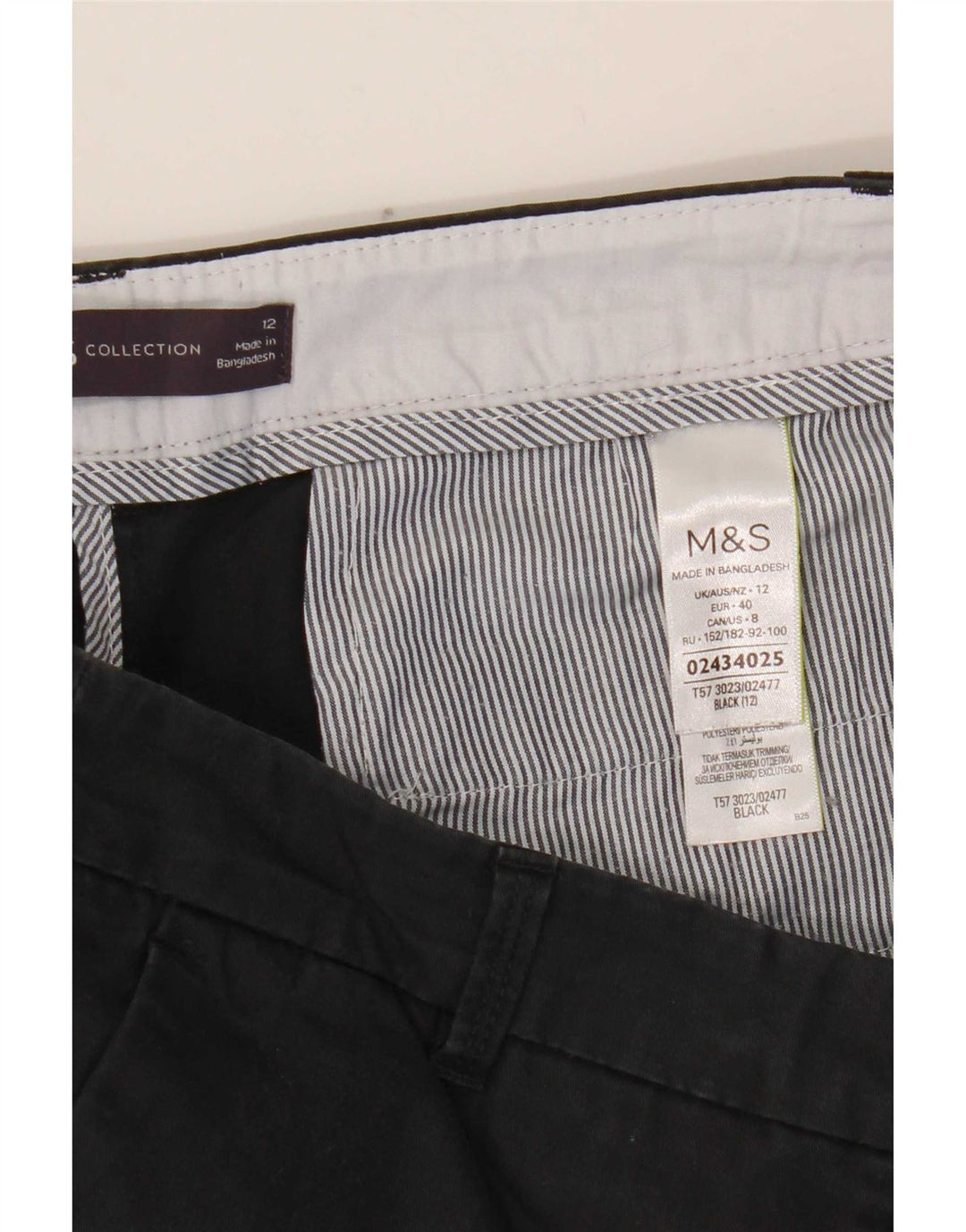 Pantaloni scurti chino pentru femei Marks & Spencer UK 12 Medium W32 Bumbac negru