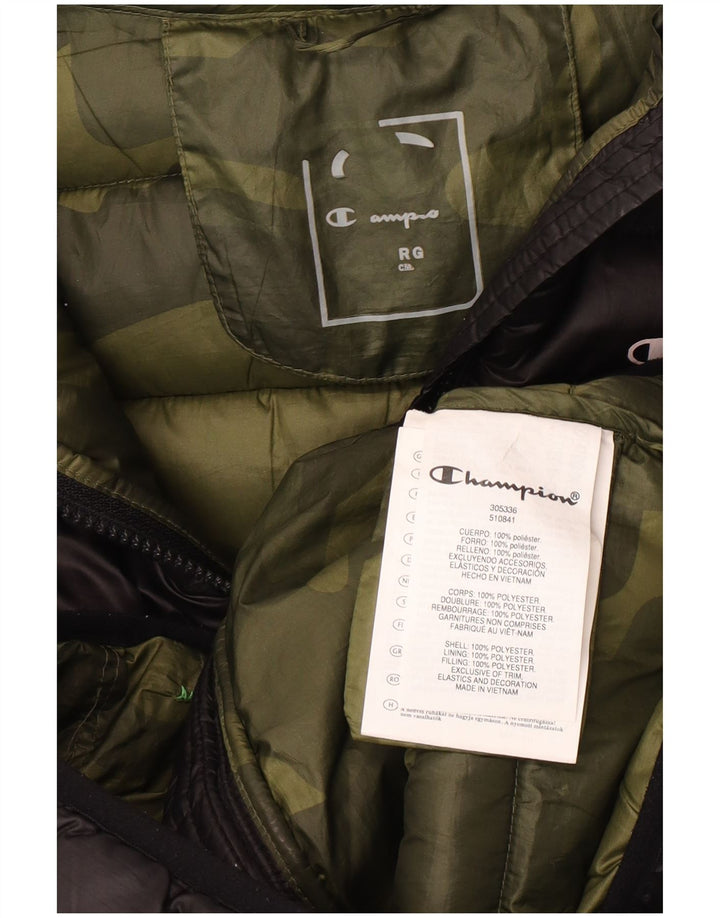 Jachetă căptușită cu glugă Champion Boys 11-12 ani Poliester negru