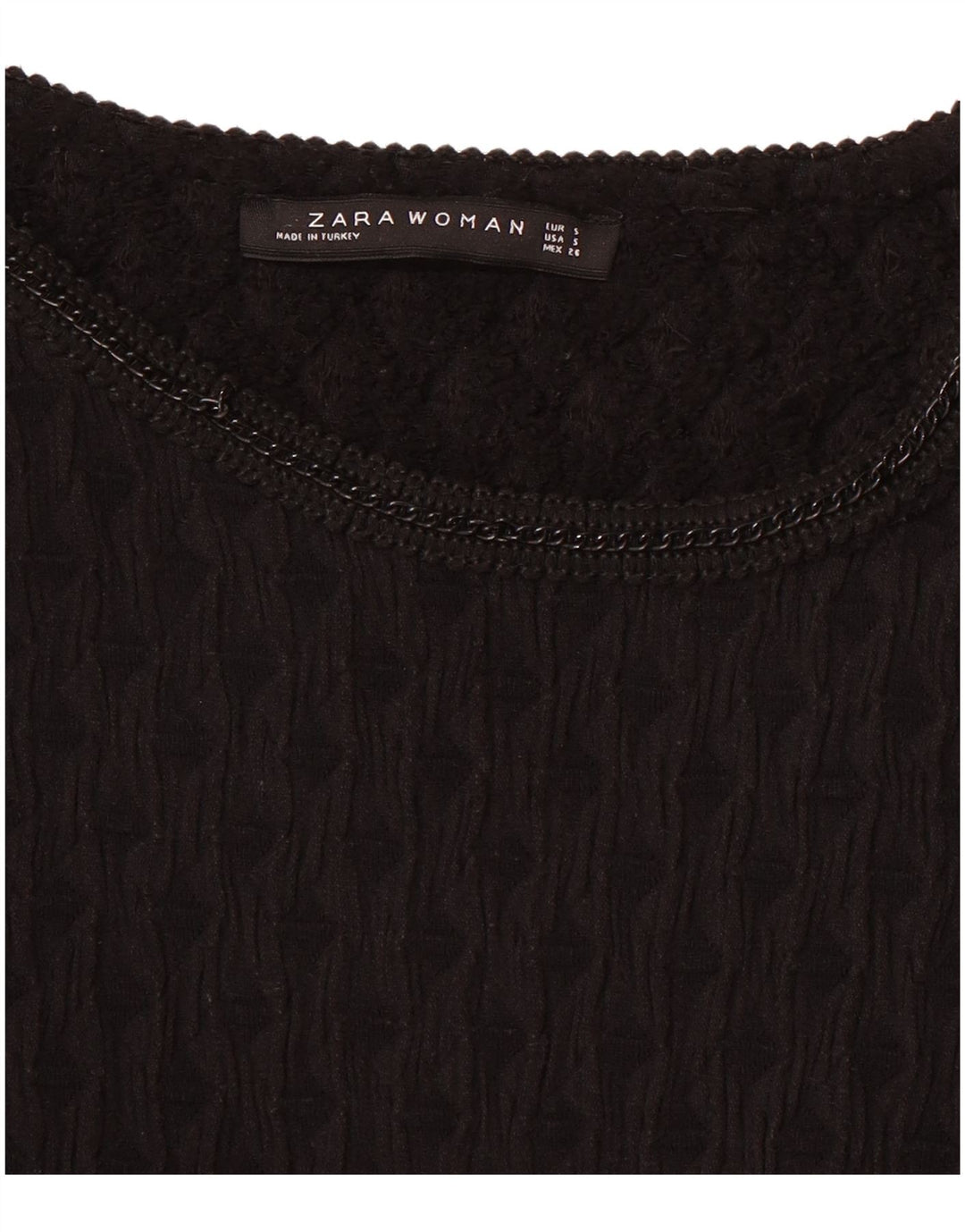 ZARA Womens Long Sleeve Blouse Top UK 8 Small Black