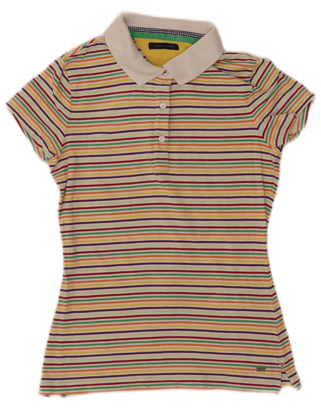 Tricou polo TOMMY HILFIGER pentru femei UK 8, mic, multicolor, cu dungi