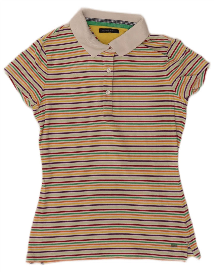 Tricou polo TOMMY HILFIGER pentru femei UK 8, mic, multicolor, cu dungi