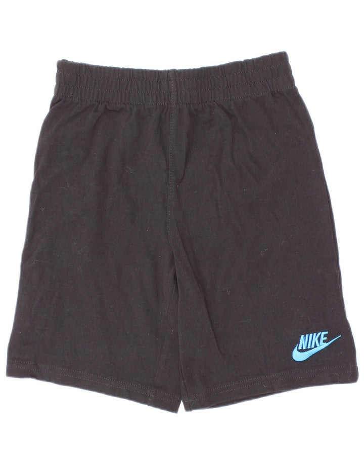 Pantaloni scurți sport Nike pentru băieți 5-6 ani, bumbac mediu negru