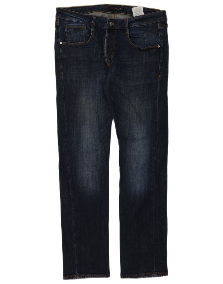 Blugi slim pentru bărbați Guess W34 L34 bumbac bleumarin