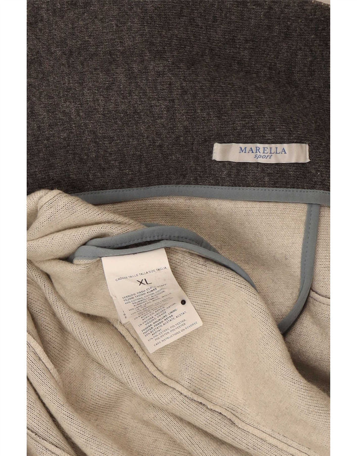 Jachetă pentru femei Marella, din tricot dublu, UK 18 XL, lână gri