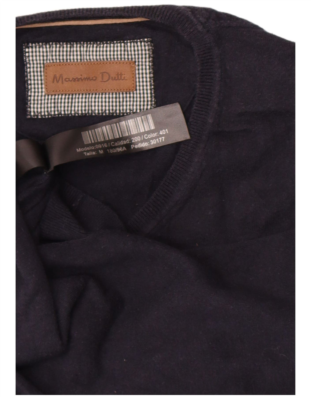 Pulover Massimo Dutti pentru bărbați, cu decolteu în V, bumbac mediu albastru bleumarin