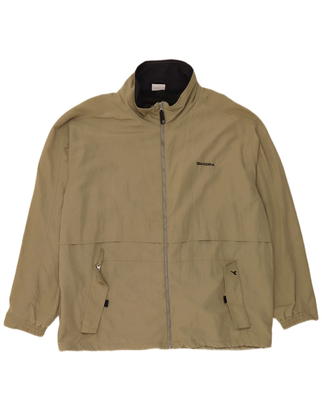 DIADORA Mens Rain Jacket UK 42 XL Khaki Polyamide