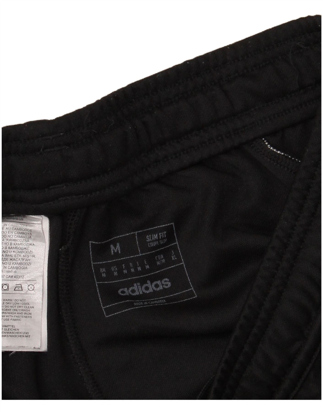 Pantaloni de trening Adidas Slim Fit pentru bărbați, poliester mediu negru
