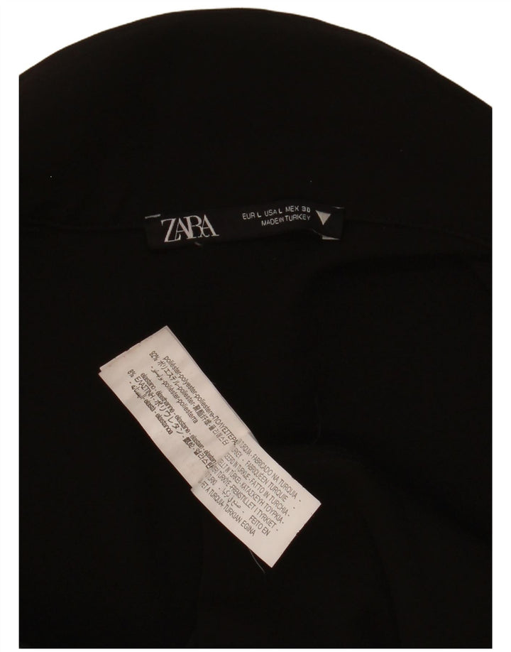 Body cu gât polo pentru femei Zara UK 14 Poliester negru mare