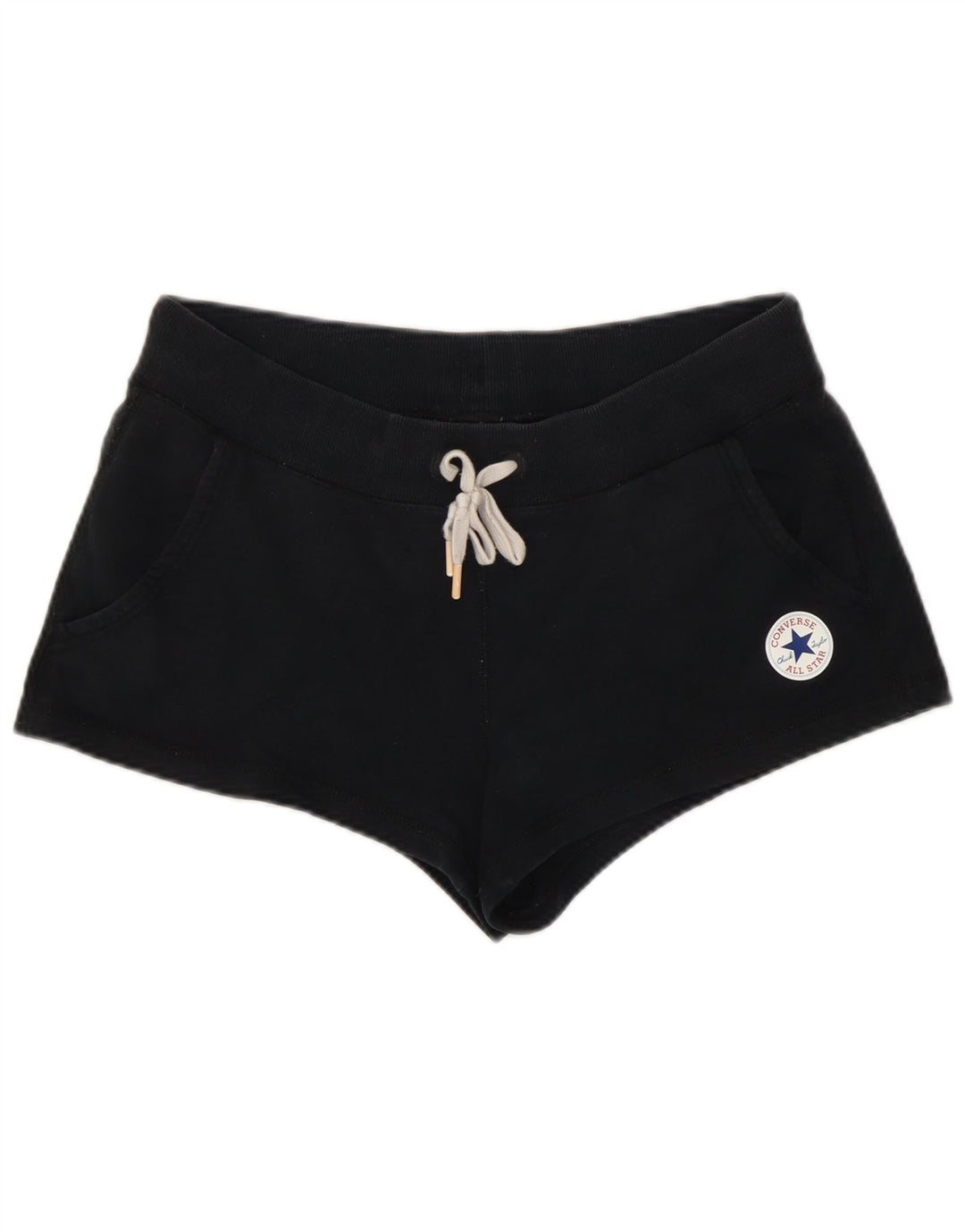 Pantaloni scurti sport Converse pentru femei UK 14, bumbac mediu negru