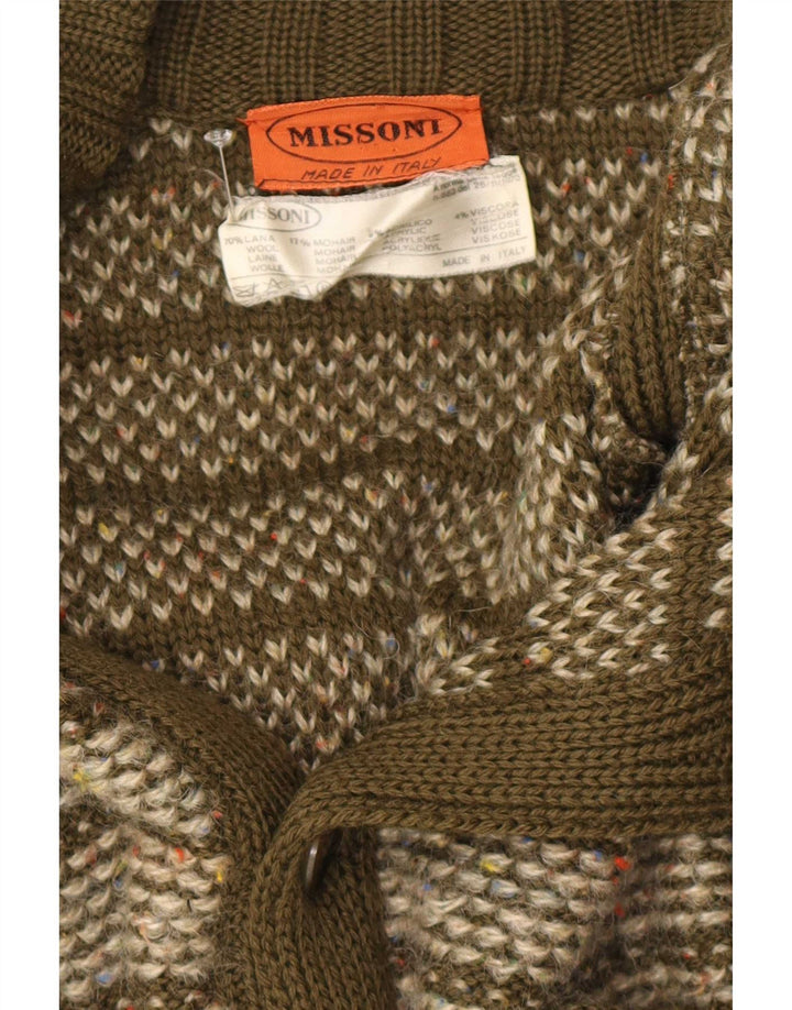 Cardigan pentru bărbați Missoni Lână cu dungi kaki mediu