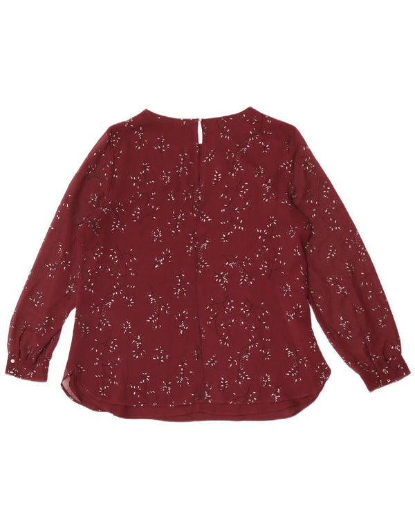 Bluză pentru femei Laura Ashley Top UK 16 Mare Poliester Floral Burgundy
