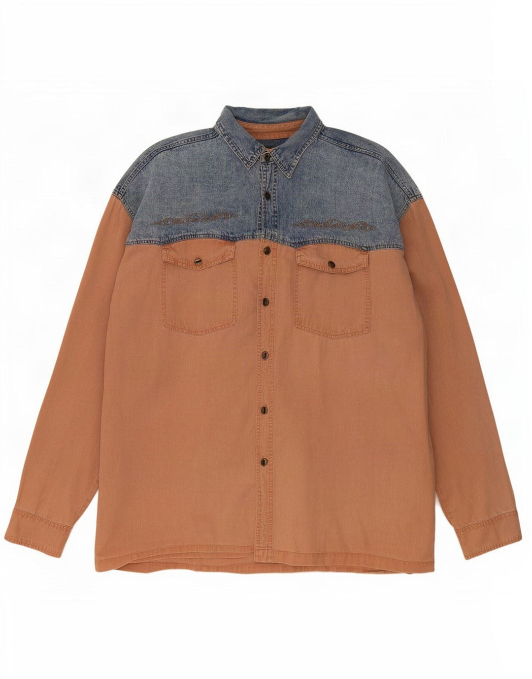 Cămașă de blugi pentru bărbați Jean Rive XL Albastru Colorblock