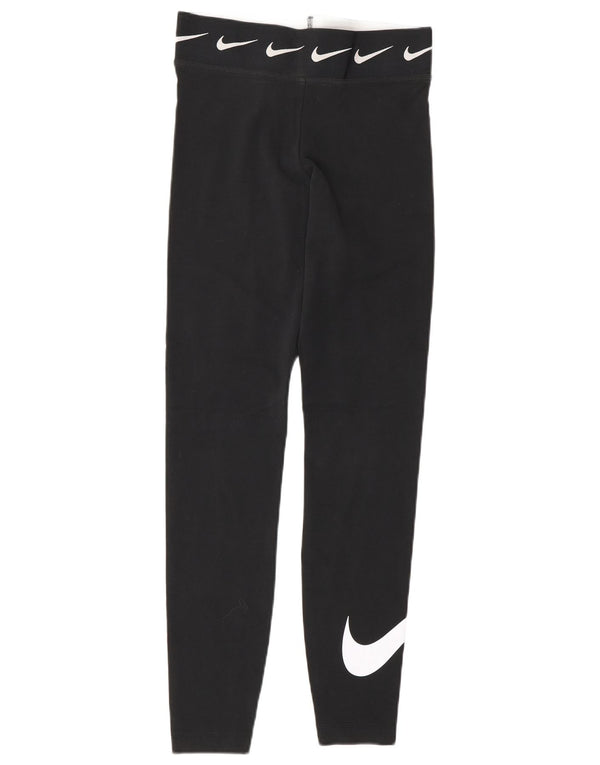 Leggings grafic Nike pentru femei UK 10 mic bumbac negru