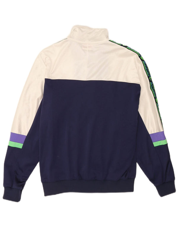 Asics Mens Graphic Tracksuit Top Jacket IT 52 Large Navy Blue Colourblock