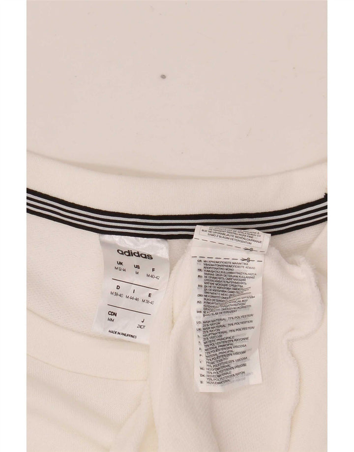Pulover adidas Climalite pentru femei UK 12/14 Poliester alb mediu