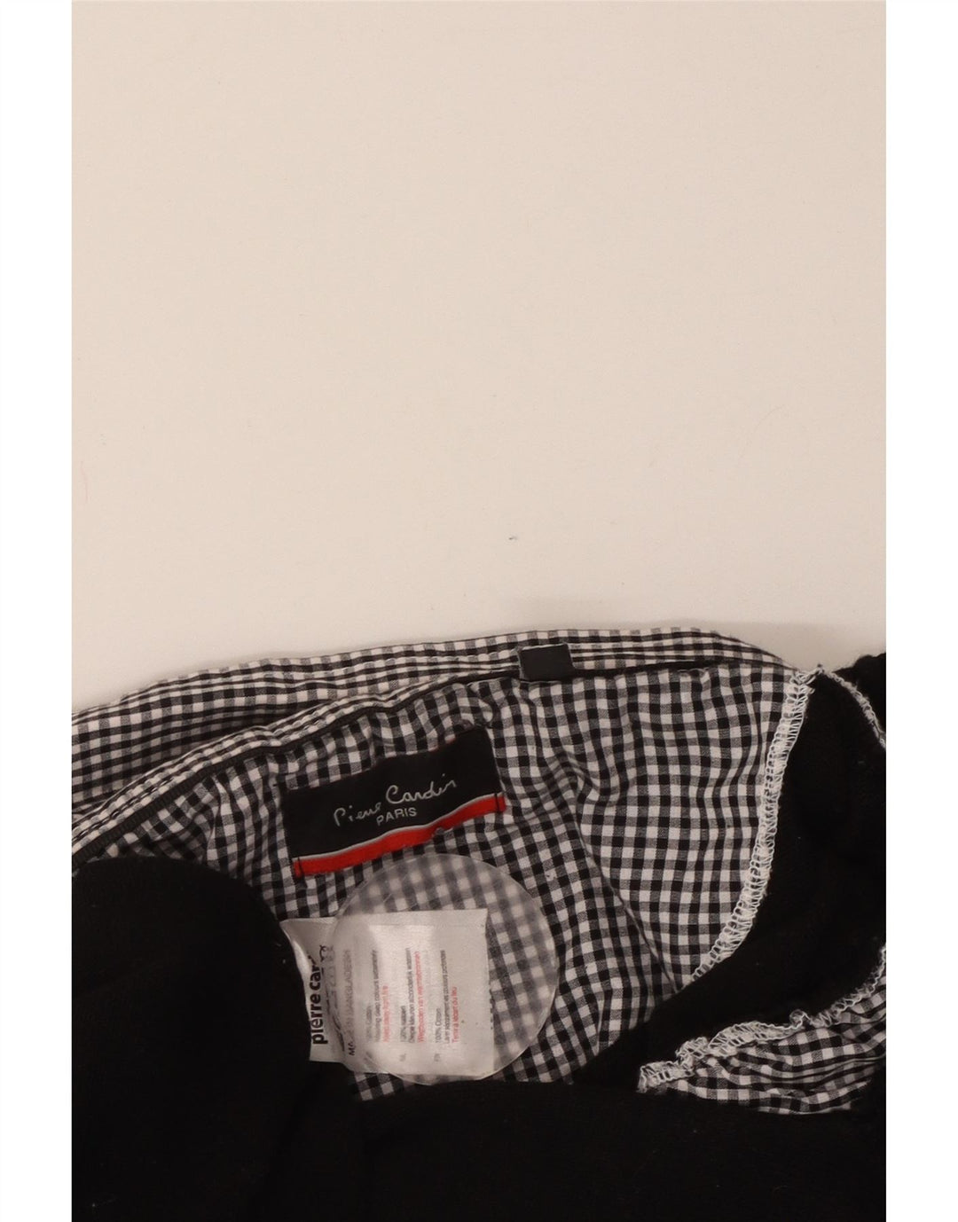 PIERRE CARDIN Pulover cu decolteu în V pentru femei UK 18 XL, bumbac cu check negru