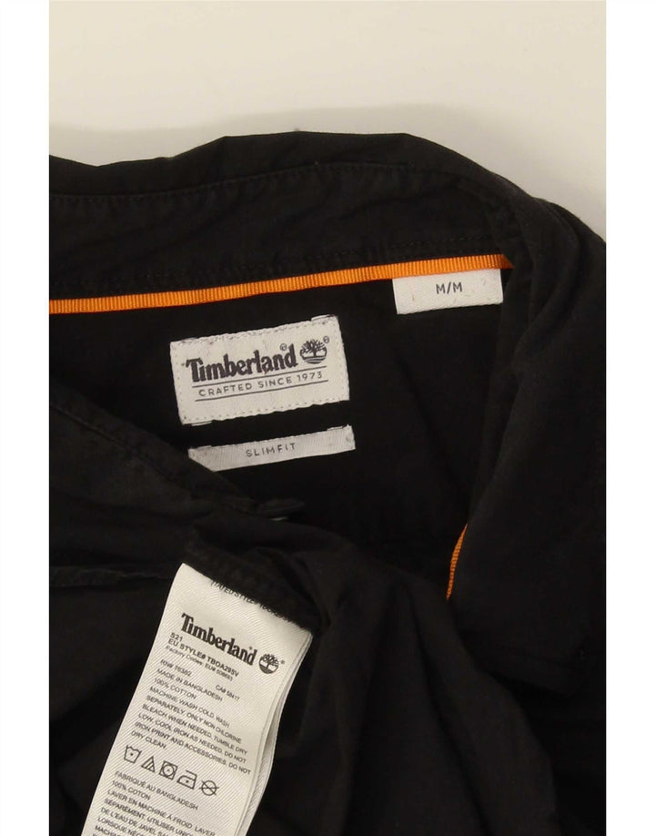 Cămașă pentru bărbați Timberland Slim Fit, bumbac mediu negru