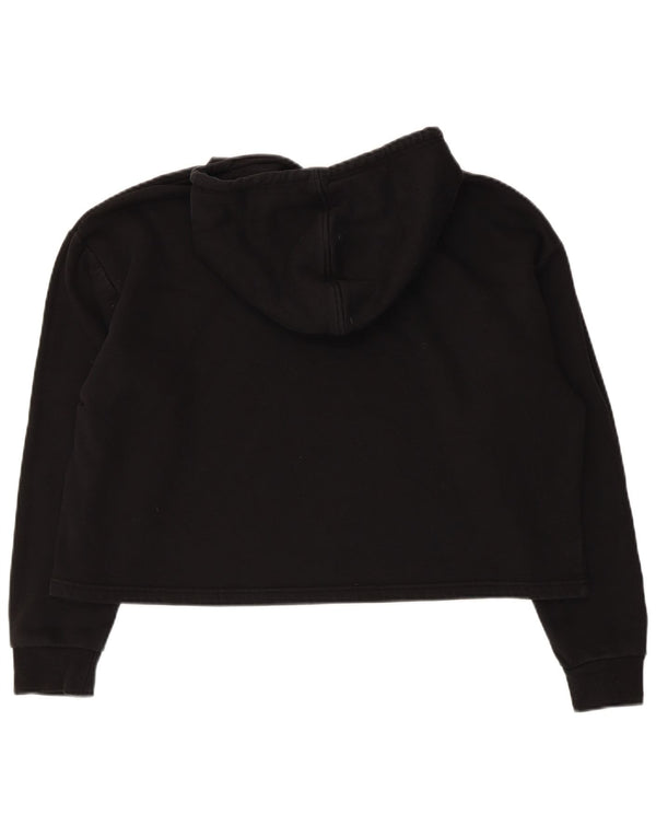 Jumper Puma Crop Graphic Oversized Hoodie pentru femei UK 14 Bumbac mediu negru