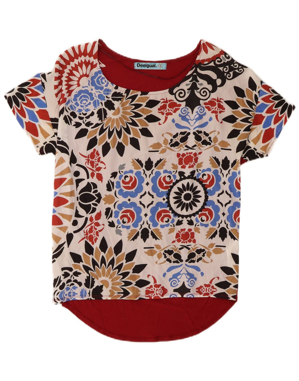 Bluză Desigual Femei Top UK 10 Small Red Floral Viscose