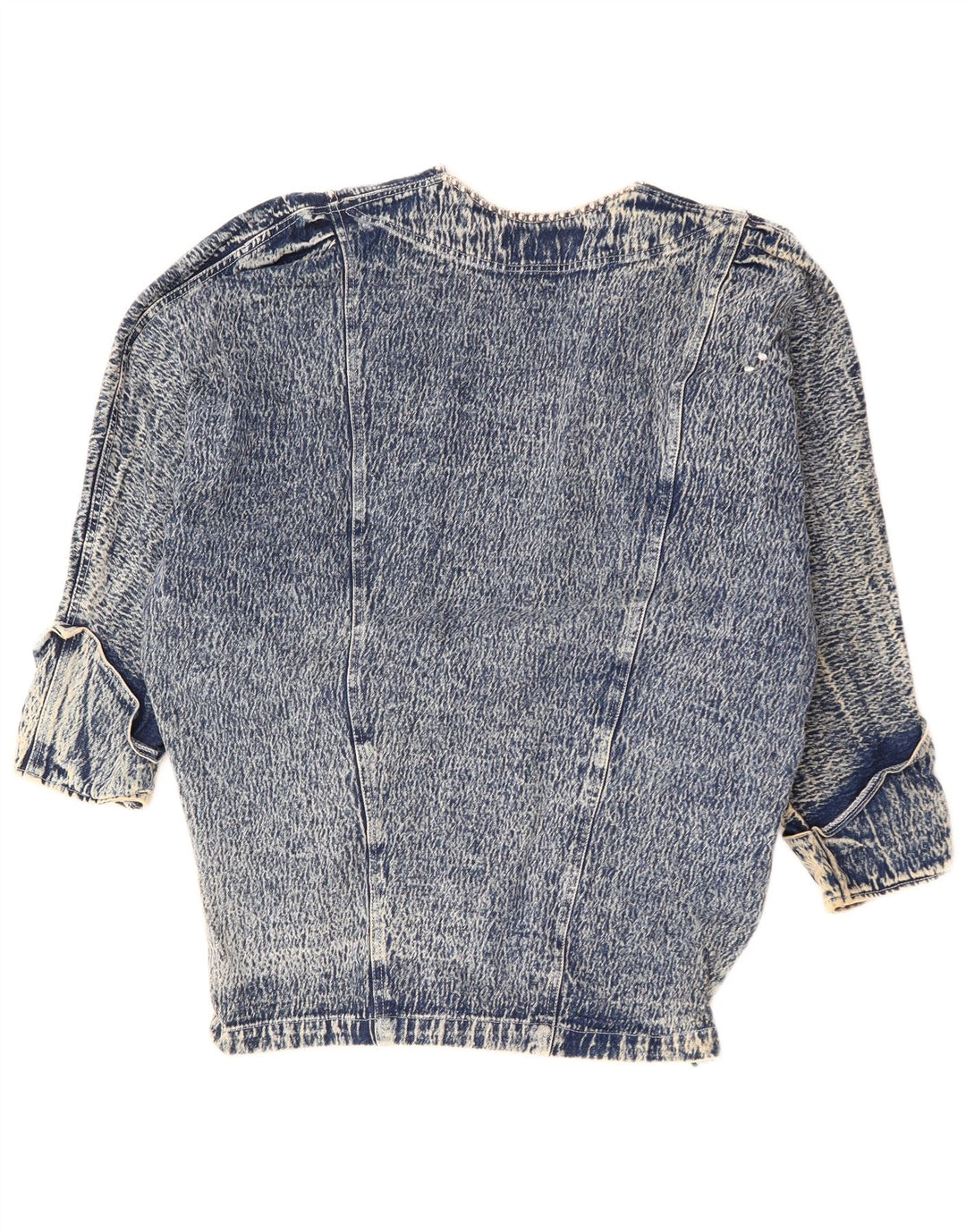 JAZZINO Jachetă de blugi supradimensionată pentru femei cu mâneci 3/4 UK 18 XL Albastru Floral