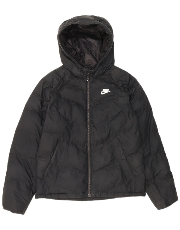 Jachetă căptușită cu glugă Nike pentru băieți 13-14 ani XL poliester negru