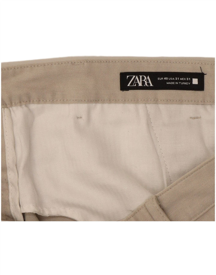 Pantaloni chino slim pentru femei ZARA EU 40 Medium L31 L38 Bej